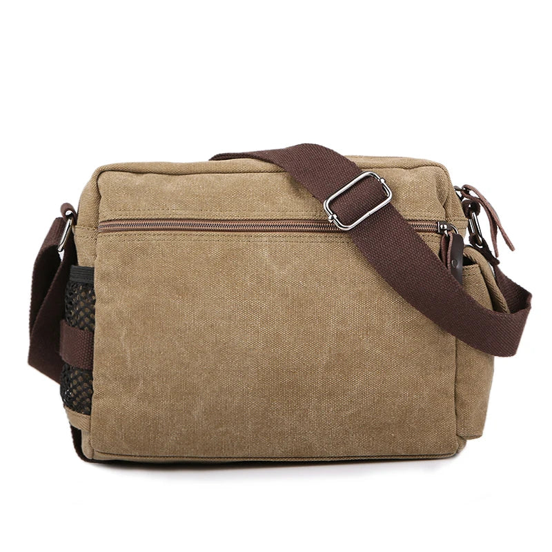 Canvas Men Small Shoulder Bag Vintage Satchel Retro Crossbody Sling