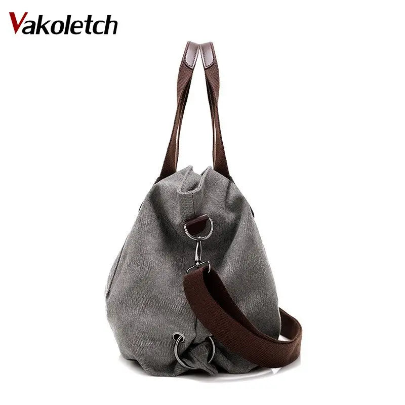 Casual Canvas Shoulder Bags Vintage Crossbody Messenger Bags Female Tote Bag