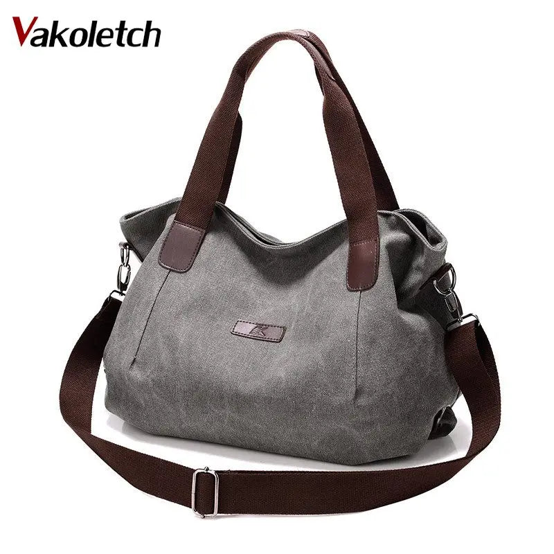Casual Canvas Shoulder Bags Vintage Crossbody Messenger Bags Female Tote Bag