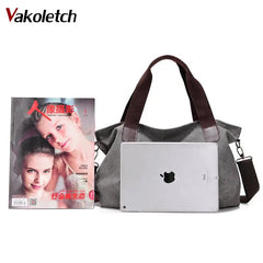 Casual Canvas Shoulder Bags Vintage Crossbody Messenger Bags Female Tote Bag