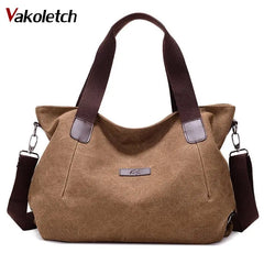 Casual Canvas Shoulder Bags Vintage Crossbody Messenger Bags Female Tote Bag