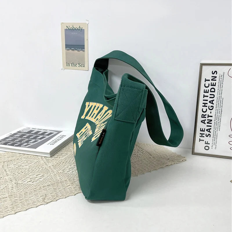 Canvas Shoulder Bag for Women Crossbody Messenger Handbag Tote