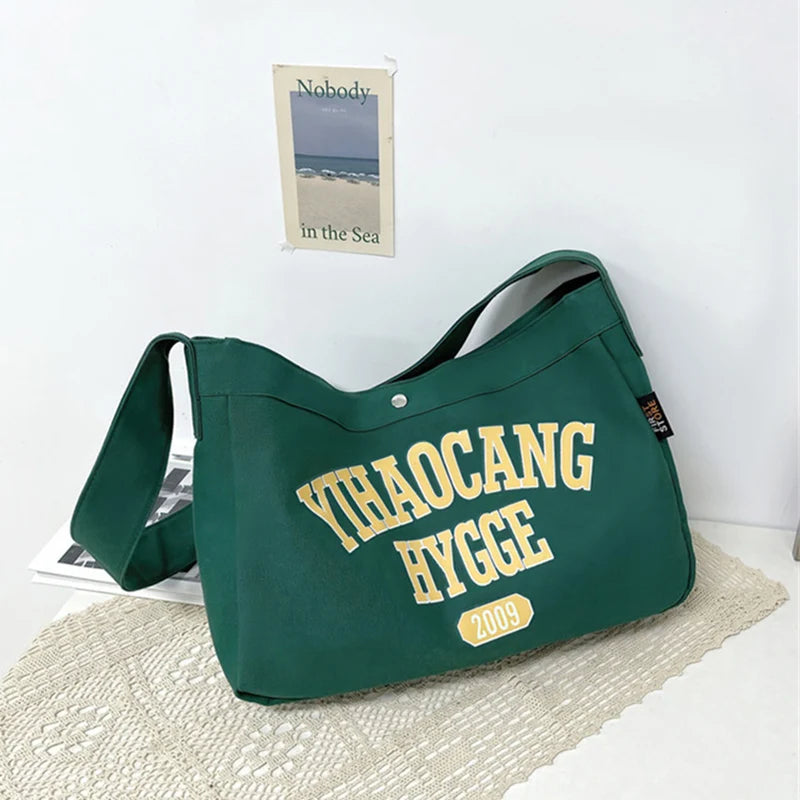 Canvas Shoulder Bag for Women Crossbody Messenger Handbag Tote