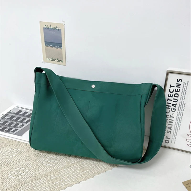 Canvas Shoulder Bag for Women Crossbody Messenger Handbag Tote