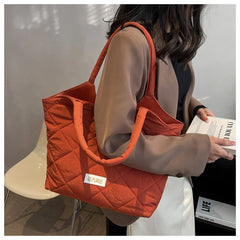 Casual Canvas Shoulder Tote Bags For Women Solid Large Capacity Handbag