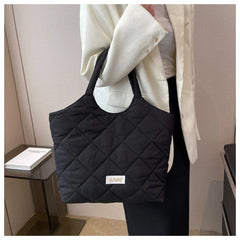Casual Canvas Shoulder Tote Bags For Women Solid Large Capacity Handbag