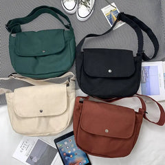 Casual Canvas Shoulder Bag for Women Girls Student Big Crossbody Book Bag