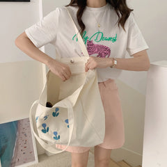 Casual Canvas Shoulder Bags for Women Matching Women's Bag Large Capacity