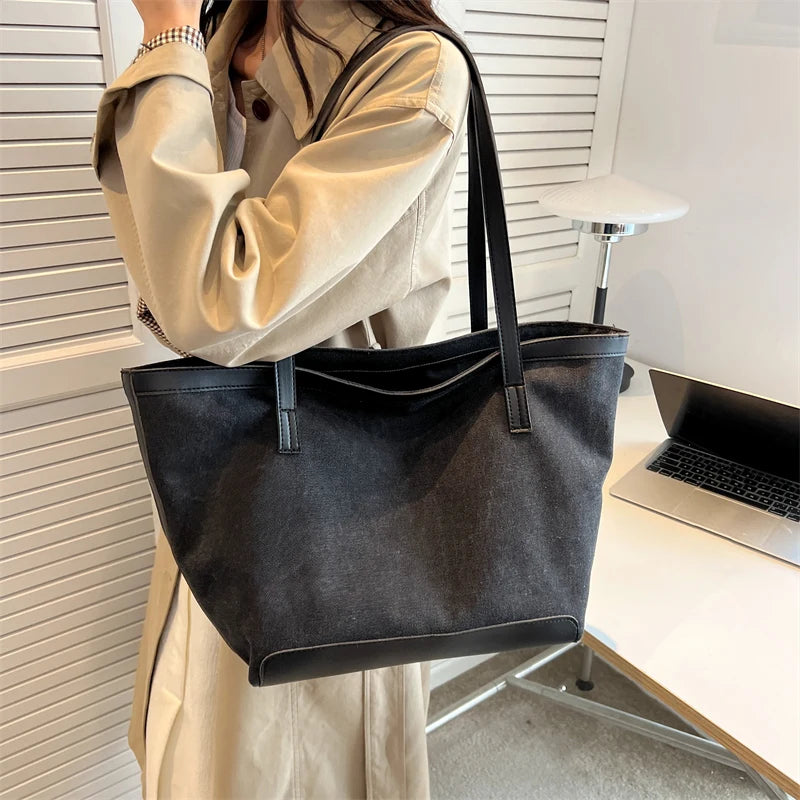 Casual Canvas Tote Bags For Women Large Capacity Shoulder Bag Big Handbags