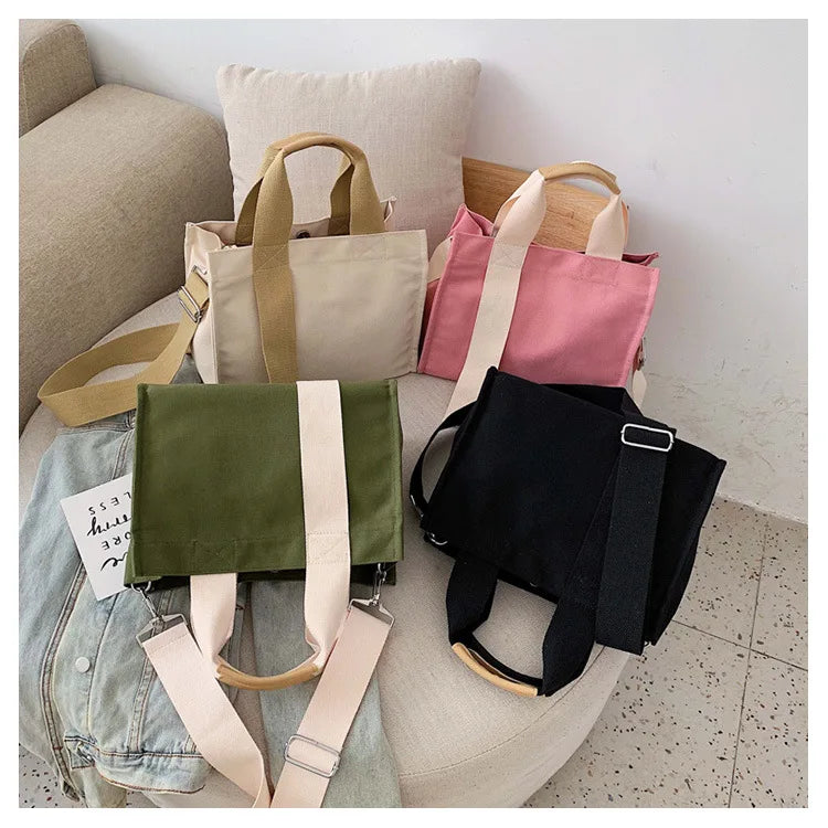 Casual Canvas Tote Shopper Bag for Women Handbag Shoulder Crossbody Clutch Purse