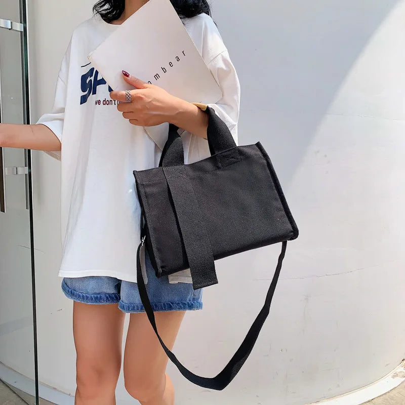 Casual Canvas Tote Shopper Bag for Women Handbag Shoulder Crossbody Clutch Purse