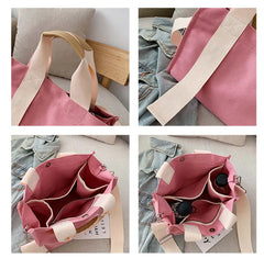 Casual Canvas Tote Shopper Bag for Women Handbag Shoulder Crossbody Clutch Purse