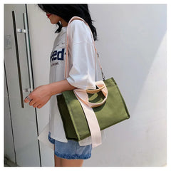 Casual Canvas Tote Shopper Bag for Women Handbag Shoulder Crossbody Clutch Purse