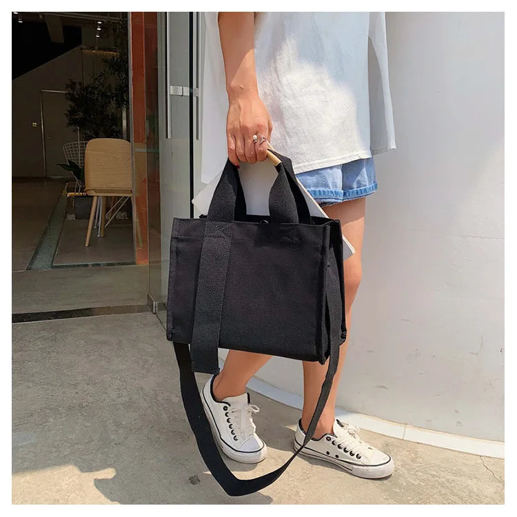 Casual Canvas Tote Shopper Bag for Women Handbag Shoulder Crossbody Clutch Purse