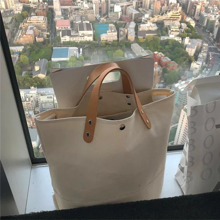 Casual Canvas Women Handbag Large Capacity Tote Bags Female Canvas Shopping Tote