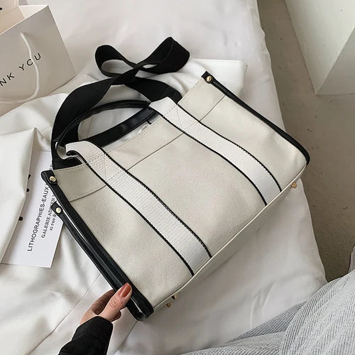 Casual Canvas Women Handbags Letters Shoulder Crossbody Bags