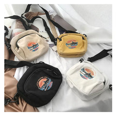 Casual Canvas Women Handbags Mini Student Bag Messenger Bag Shoulder Bag