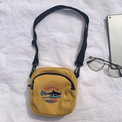 Casual Canvas Women Handbags Mini Student Bag Messenger Bag Shoulder Bag