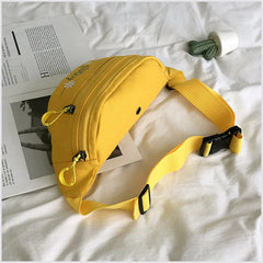 Casual Canvas Women Waist Packs Solid Chest Bag Girls Dumpling Shape Shoulder Ba
