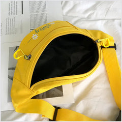 Casual Canvas Women Waist Packs Solid Chest Bag Girls Dumpling Shape Shoulder Ba