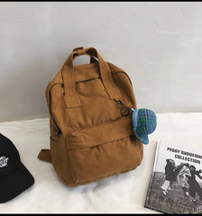 Casual Canvas Women Backpack Big Capacity Preppy School Bags for Teen Girls