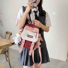 Casual Cartoon Printing Women Backpack Preppy Style Students Schoolbag