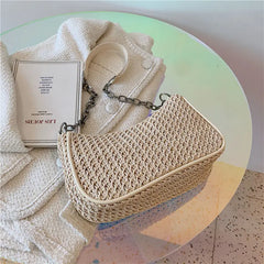 Straw Shoulder Bags Women Summer Messenger Beach Travel Purses Handbags