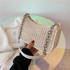 Straw Shoulder Bags Women Summer Messenger Beach Travel Purses Handbags