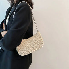 Straw Shoulder Bags Women Summer Messenger Beach Travel Purses Handbags