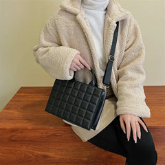 Plaid Leather Ladies Handbags High Shoulder Crossbody Bags