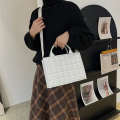 Plaid Leather Ladies Handbags High Shoulder Crossbody Bags
