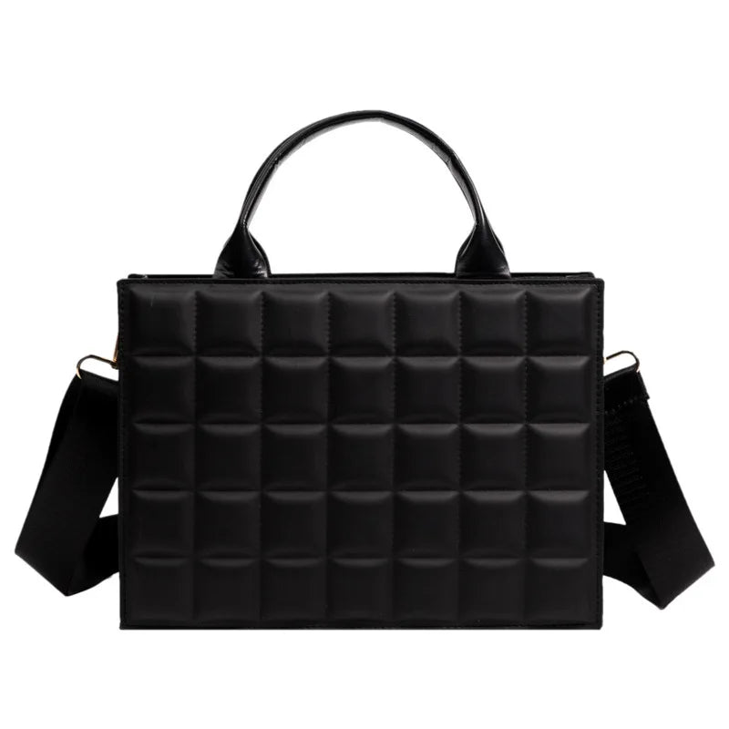 Plaid Leather Ladies Handbags High Shoulder Crossbody Bags