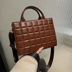 Plaid Leather Ladies Handbags High Shoulder Crossbody Bags