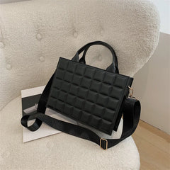 Plaid Leather Ladies Handbags High Shoulder Crossbody Bags
