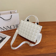 Plaid Leather Ladies Handbags High Shoulder Crossbody Bags
