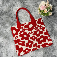 Casual Crochet Bags Satchel Bag Flowers Shoulder Bags Knitted Women's Handbags