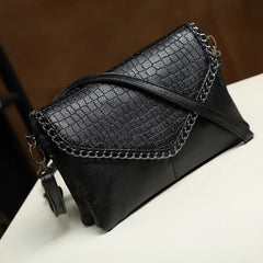 Stone Print Crossbody Bag PU Leather Shoulder Messenger Chain Envelope Clutch