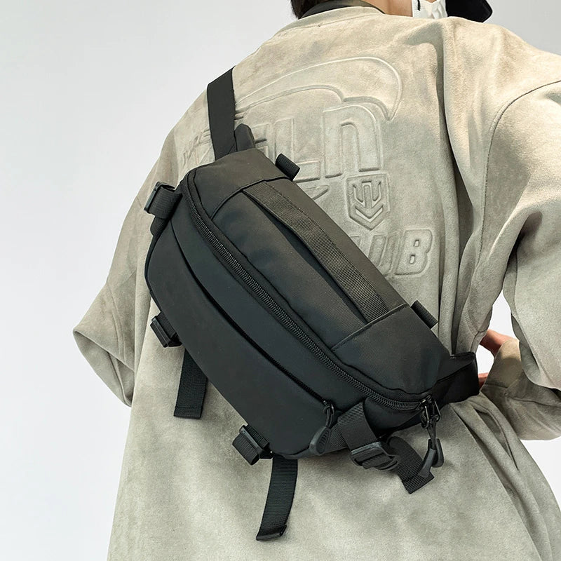 Casual Crossbody Bag Nylon Handbag Travel Chest Bag Waterproof Waist Pack