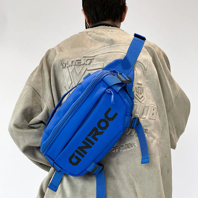 Casual Crossbody Bag Nylon Handbag Travel Chest Bag Waterproof Waist Pack