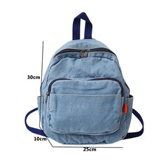 Casual Denim Women Small Backpacks Girls Schoolbag Daily Travel Bag