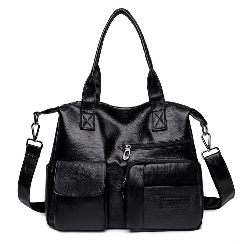 Retro Crossbody Bags for Women Soft Leather Tote Messenger Bag