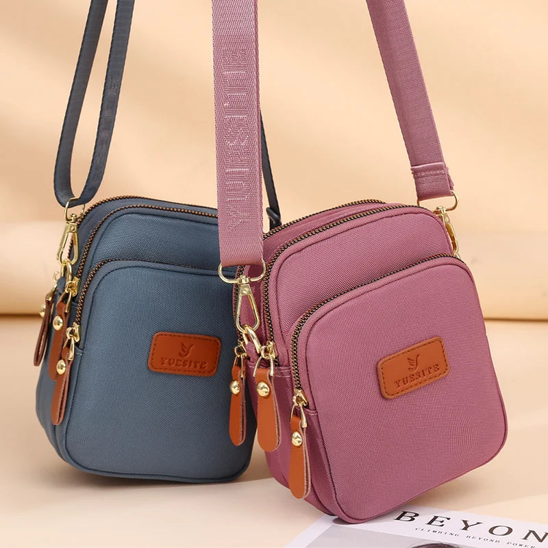 Casual Shoulder Bag Nylon Three Layer Handbag