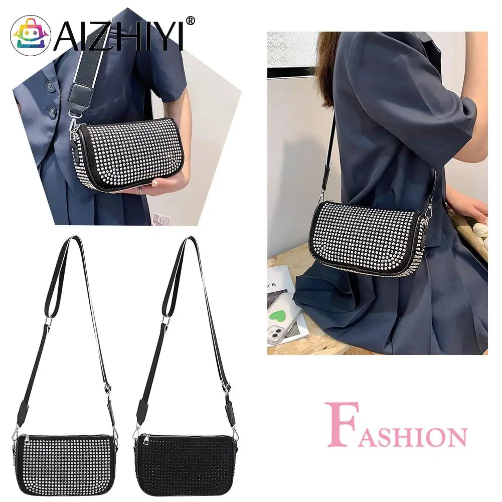 Sparkling Rhinestone Shoulder Bag for Women - Small Crossbody Purse