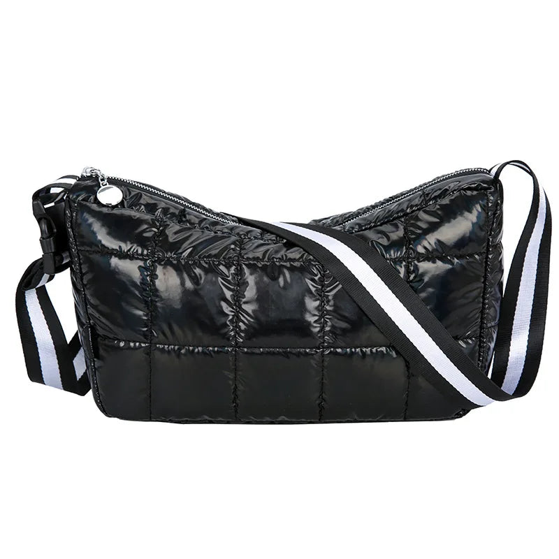 Casual Down Cotton Shoulder Bags Women Wide Strap Crossbody Bag