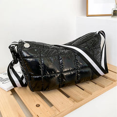 Casual Down Cotton Shoulder Bags Women Wide Strap Crossbody Bag