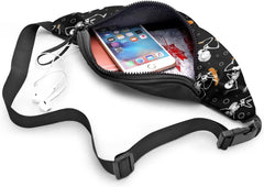 Skateboard Skull Party Waist Bag Pack for Travel Sports Running