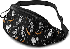 Skateboard Skull Party Waist Bag Pack for Travel Sports Running