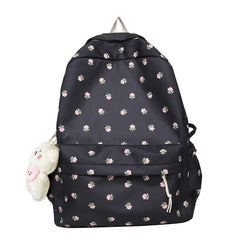 Floral Print Backpack Large Capacity Travel Book Pack Schoolbag