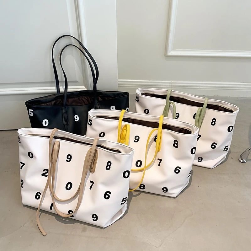 Casual Tote Bags for Women Leather Large-capacity Handbag Female Shoulder Bags