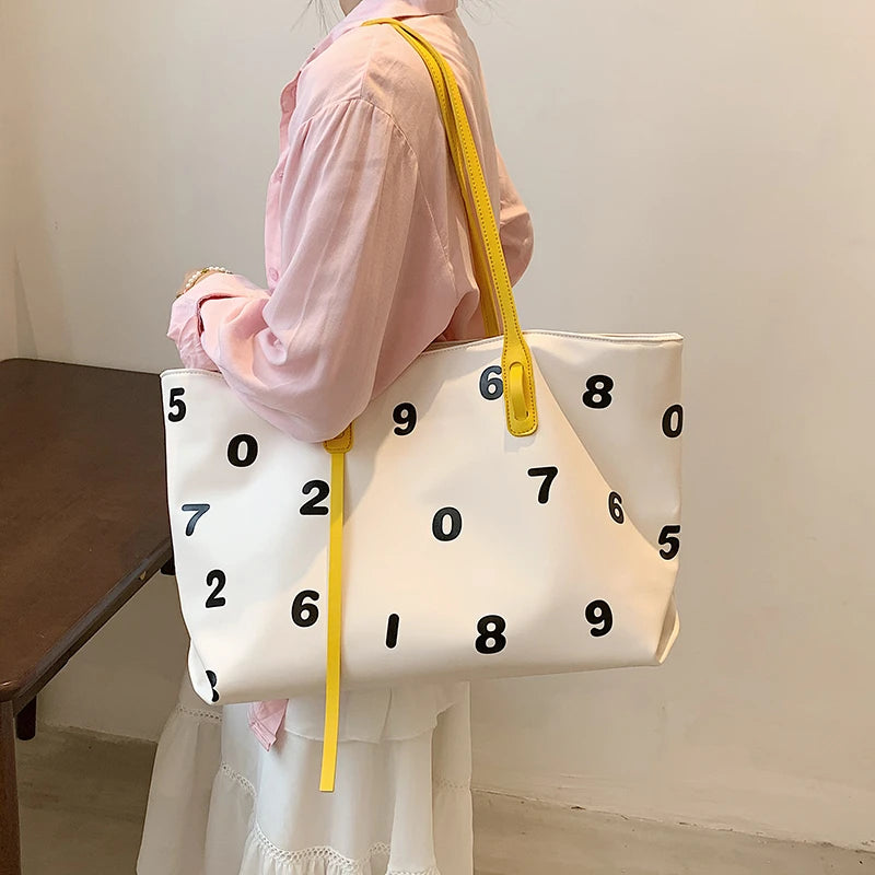 Casual Tote Bags for Women Leather Large-capacity Handbag Female Shoulder Bags